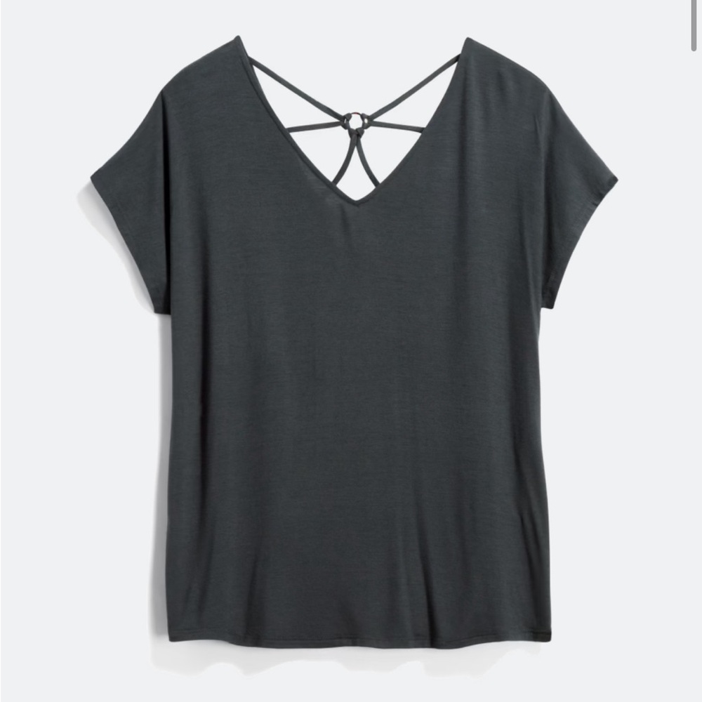 Papermoon Ampton Back Detail Dark Short Sleeve Tee - XS